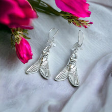 Load image into Gallery viewer, Sacred Fly of Valor Silver Earrings
