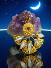 Load image into Gallery viewer, Gold Lotus Flower Pendant Necklace
