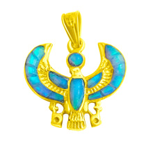 Load image into Gallery viewer, Egyptian Jewelry Gold-Filled Ancient Egyptian Amulet, God and Goddess Talsiman Pendant, Divine Minimalist Gold Pendant Necklace Gift for Men and Women (Dainty Opal Horus Amulet)
