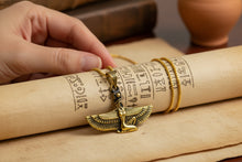 Load image into Gallery viewer, Gold Goddess Isis Pendant, Winged Egyptian Necklace, Gift for Men and Women
