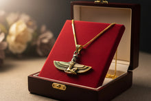 Load image into Gallery viewer, Gold Goddess Isis Pendant, Winged Egyptian Necklace, Gift for Men and Women
