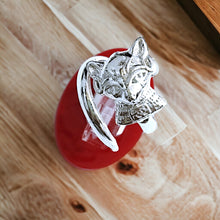 Load image into Gallery viewer, Silver Goddess Bastet The Cat Adjustable Ring
