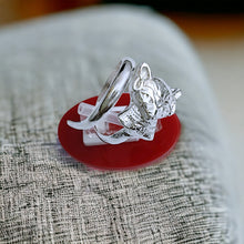 Load image into Gallery viewer, Silver Goddess Bastet The Cat Adjustable Ring
