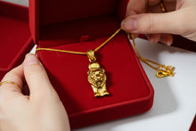 Load image into Gallery viewer, Gold Sekhmet Pendant, Egyptian Revival Lion Goddess Necklace
