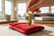 Load image into Gallery viewer, Gold Sekhmet Pendant, Egyptian Revival Lion Goddess Necklace
