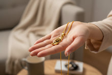 Load image into Gallery viewer, Gold Sekhmet Pendant, Egyptian Revival Lion Goddess Necklace
