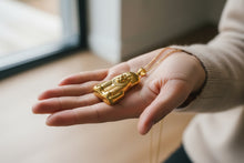 Load image into Gallery viewer, Gold Sekhmet Pendant, Egyptian Revival Lion Goddess Necklace
