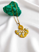 Load image into Gallery viewer, Gold Lotus Flower Pendant Necklace
