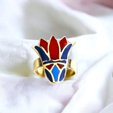 Load image into Gallery viewer, Lotus Flower Ring, Egyptian Jewelry, Gods Goddess, Talsiman Ring, Divine Minimalist Ring, Gift for Men and Women   2 / 2
