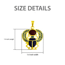 Load image into Gallery viewer, Winged Colorful Scarab Gold Pendant
