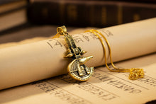 Load image into Gallery viewer, Gold God Sobek The Crocodile Pendant, Egyptian Revival Jewelry Gift
