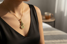 Load image into Gallery viewer, Gold God Sobek The Crocodile Pendant, Egyptian Revival Jewelry Gift
