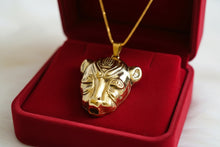 Load image into Gallery viewer, Gold Sekhmet Pendant, Egyptian Revival Lioness Necklace
