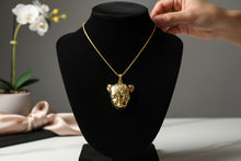 Load image into Gallery viewer, Gold Sekhmet Pendant, Egyptian Revival Lioness Necklace
