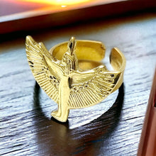 Load image into Gallery viewer, Goddess Maat Ring, Egyptian Ring, God and Goddess Talsiman Ring, Divine Minimalist Ring, Gift for Men and Women
