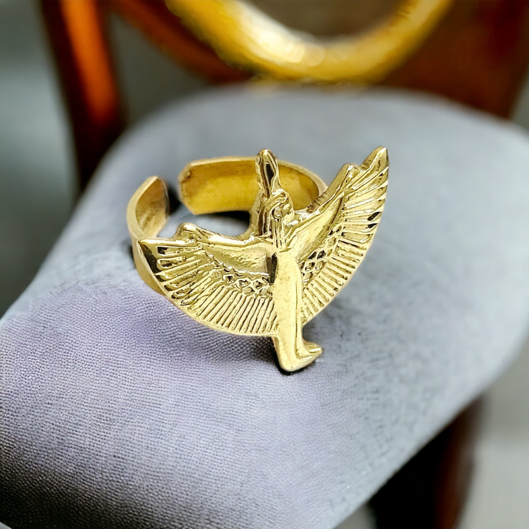 Goddess Maat Ring, Egyptian Ring, God and Goddess Talsiman Ring, Divine Minimalist Ring, Gift for Men and Women