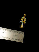 Load image into Gallery viewer, Opal Key of Life Ankh Gold Pendant Necklace
