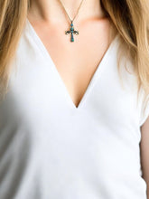 Load image into Gallery viewer, Opal Gold Key Of life Ankh Eye of Horus Complex Pendant Necklace
