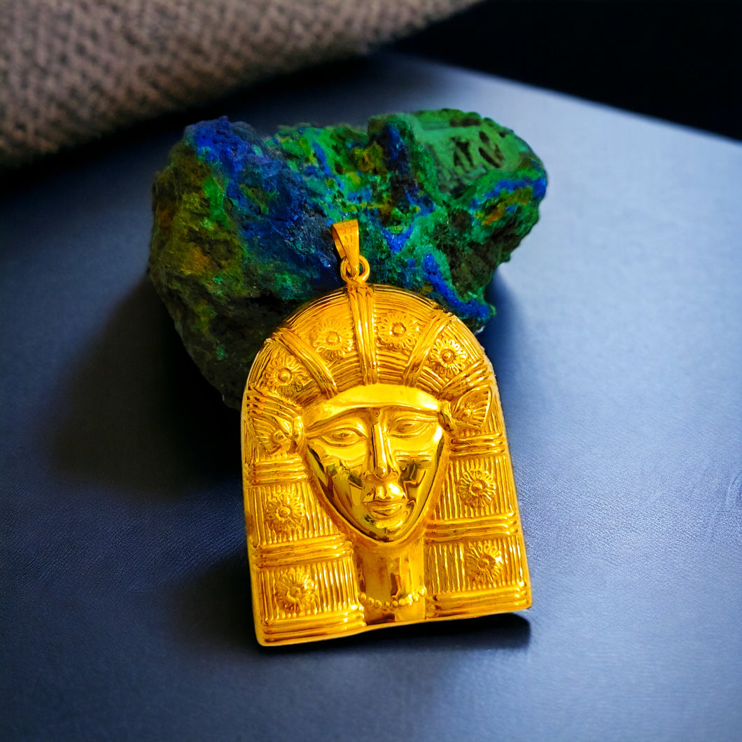 Goddess Hathor Gold Pendant Necklace