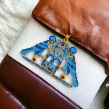 Load image into Gallery viewer, Colorful Horus Ra Amulet Gold Pendant Necklace
