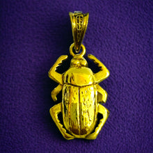 Load image into Gallery viewer, Gold Winged Royal Scarab Pendant Necklace
