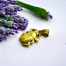 Load image into Gallery viewer, Gold Winged Royal Scarab Pendant Necklace
