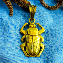 Load image into Gallery viewer, Gold Winged Royal Scarab Pendant Necklace
