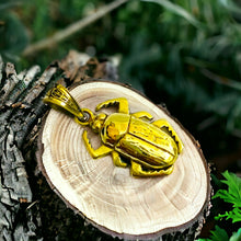 Load image into Gallery viewer, Gold Winged Royal Scarab Pendant Necklace
