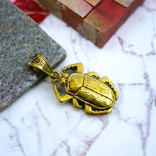 Load image into Gallery viewer, Gold Winged Royal Scarab Pendant Necklace
