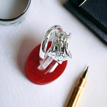 Load image into Gallery viewer, Silver God Thoth The Scribe Adjustable Ring

