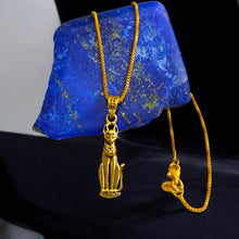 Load image into Gallery viewer, Bastet The Cat Pendant Gold Necklace
