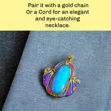 Load image into Gallery viewer, Gold Amazing Opal Lotus Flower Pendant Necklace
