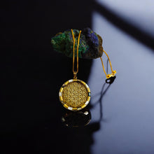 Load image into Gallery viewer, Flower of Life Key Of life Mother of Pearl Gold Pendant Necklace
