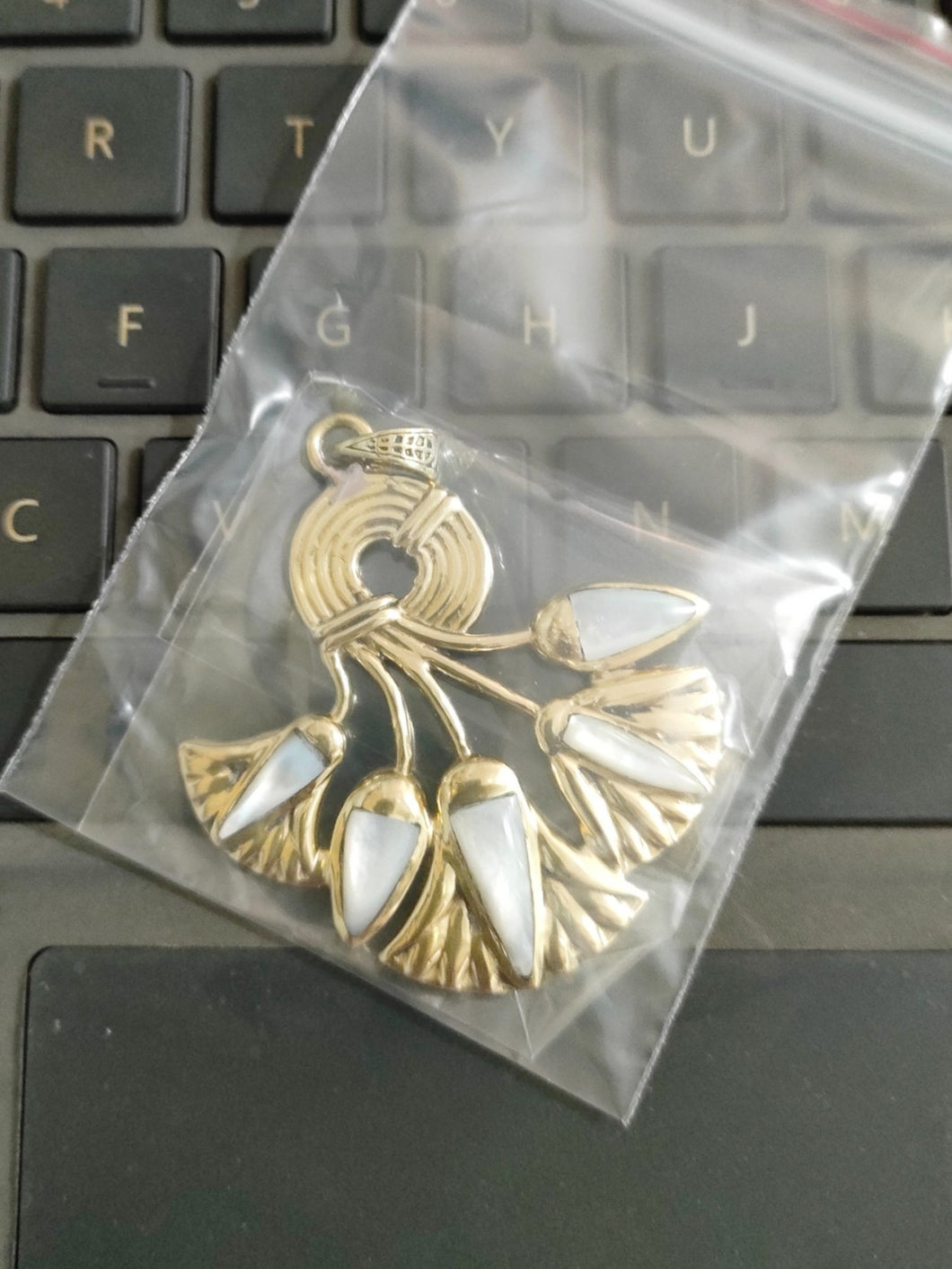 Gold Lotus Flower Pendant Necklace