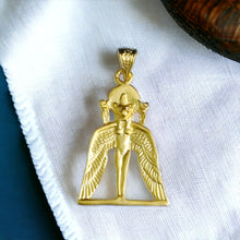 Load image into Gallery viewer, Winged Goddess Sekhmet Gold Pendant
