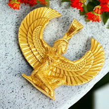 Load image into Gallery viewer, Winged Goddess Maat Gold Pendant
