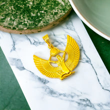 Load image into Gallery viewer, Winged Goddess Isis Gold Pendant Necklace
