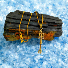 Load image into Gallery viewer, Gold Was Scepter Ankh Pendant Necklace
