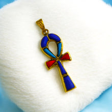 Load image into Gallery viewer, Gold Key Of Life Ankh Pendant Necklace
