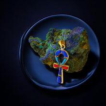 Load image into Gallery viewer, Gold Key Of Life Ankh Pendant Necklace
