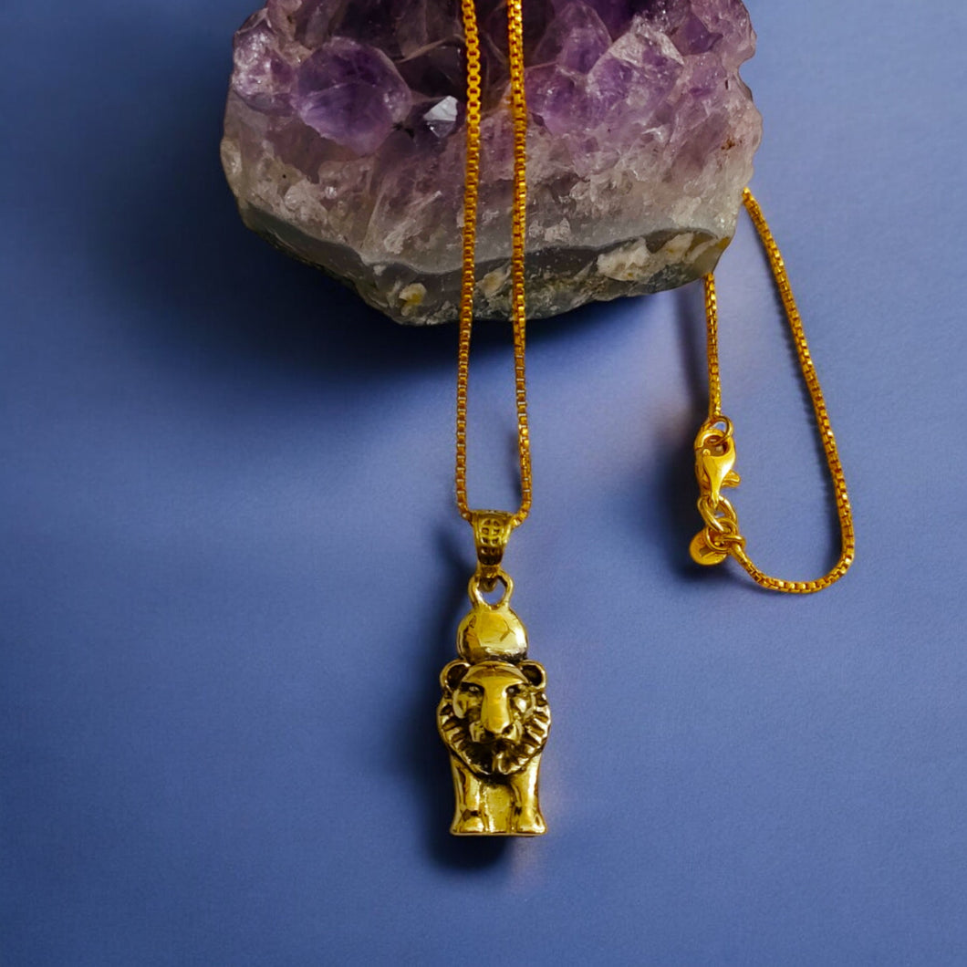 Gold Sekhmet Pendant Necklace