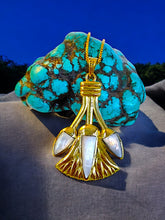 Load image into Gallery viewer, Gold Lotus Flower Pendant Necklace
