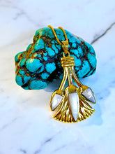 Load image into Gallery viewer, Gold Lotus Flower Pendant Necklace
