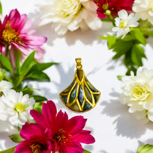 Load image into Gallery viewer, Gold Lotus Flower Pendant Necklace
