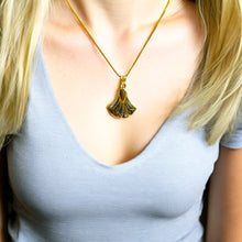 Load image into Gallery viewer, Gold Lotus Flower Pendant Necklace
