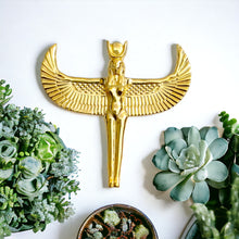 Load image into Gallery viewer, Gold Winged Goddess Isis Pendant
