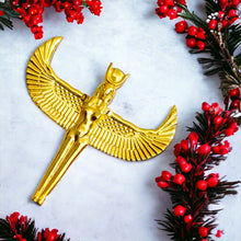 Load image into Gallery viewer, Gold Winged Goddess Isis Pendant
