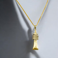 Load image into Gallery viewer, Gold Djed Pillar Pendant Necklace
