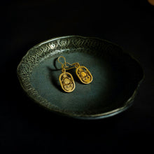 Load image into Gallery viewer, Gold Scarab Egyptian Earring
