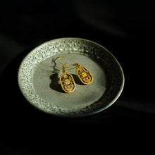 Load image into Gallery viewer, Gold Scarab Egyptian Earring
